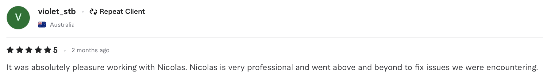 Feedback en Fiverr screenshot 2