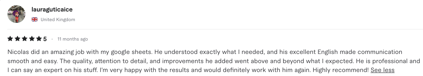 Feedback en Fiverr screenshot 9