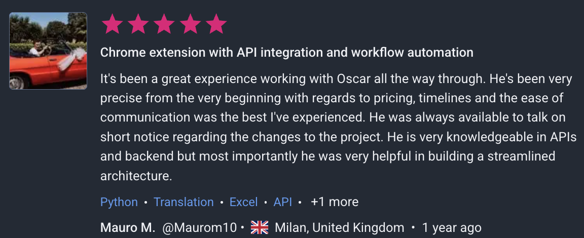 Feedback en Freelancer.com screenshot 3
