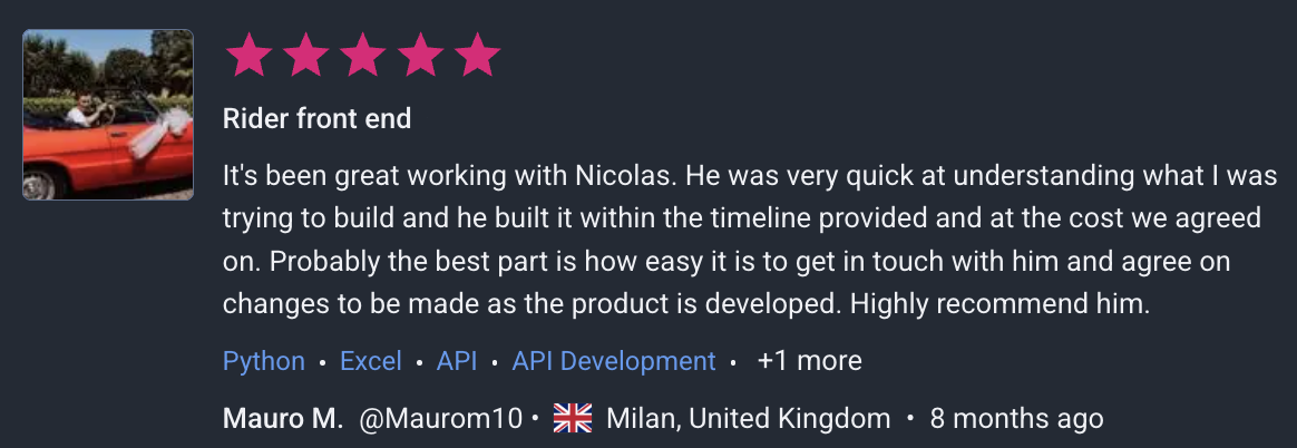 Feedback en Freelancer.com screenshot 5