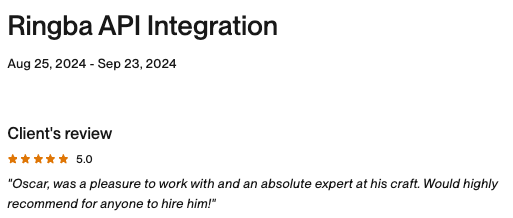 Feedback en Upwork screenshot 10