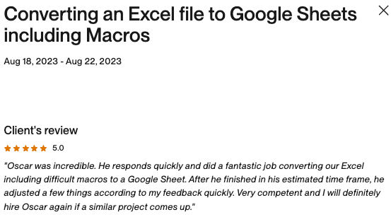 Feedback en Upwork screenshot 14