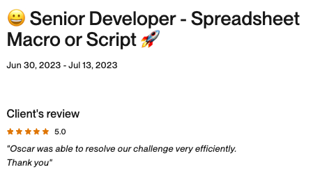 Feedback en Upwork screenshot 15