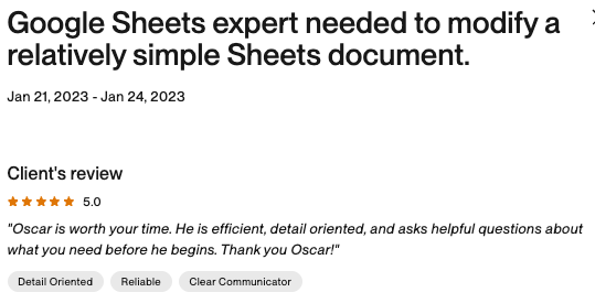 Feedback en Upwork screenshot 17