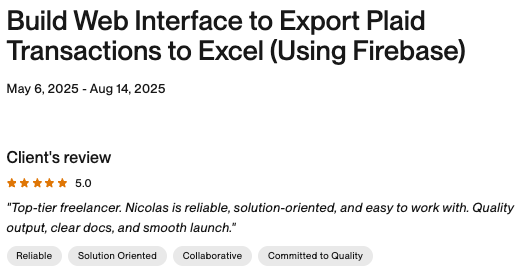 Feedback en Upwork screenshot 2