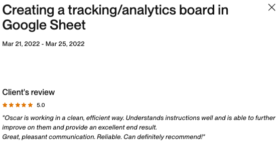 Feedback en Upwork screenshot 21