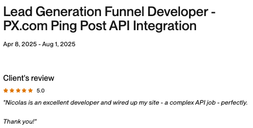 Feedback en Upwork screenshot 3