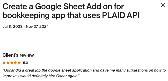 Feedback en Upwork screenshot 7